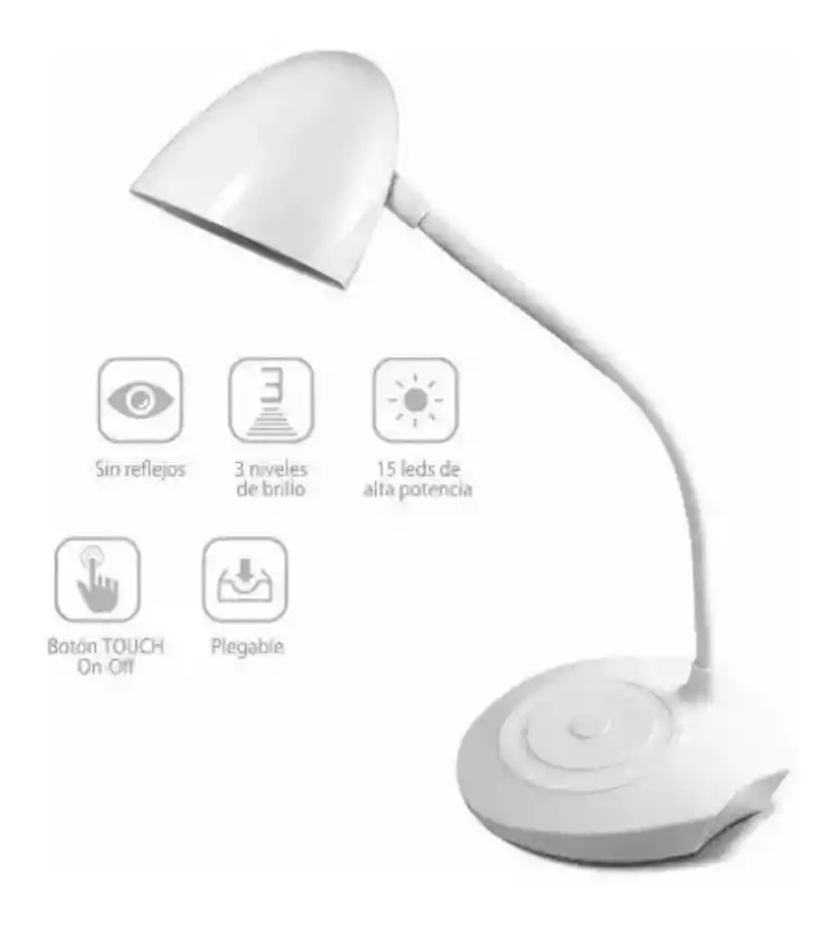 Lampara Led Escritorio Flexible Tactil Recargable