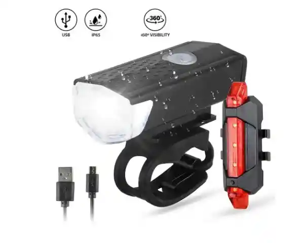 Luz Trasera + Delantera Led Bicicletas Ruta Mtb