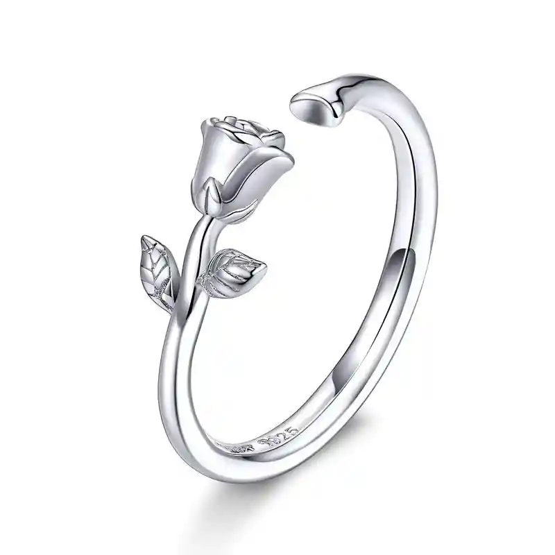 Anillo Ajustable Para Mujer Rosa Fabricado En Plata 925