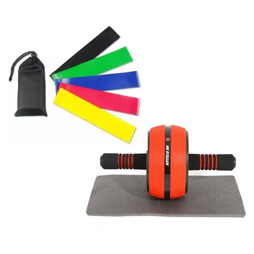 Rueda Abdominal Ab Roller + Kit X5 Bandas Elasticas