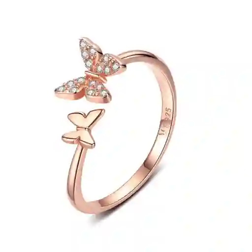 Anillo Ajustable Para Mujer Mariposas Fabricado En Plata 925