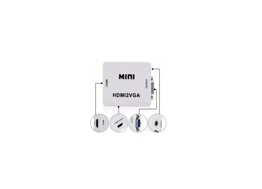 ADAPTADOR VGA A HDMI + AUDIO PC & PORTATILES