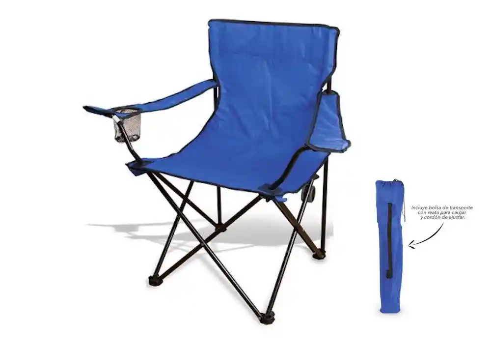 silla plegable camping con apoya brazo