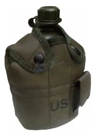 Cantimplora Militar Americana 3 En 1 / 1 Litro Verde Origina
