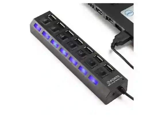 Hub Multipuerto Usb 2.0 7 Puertos Switch Individual Hi-speed