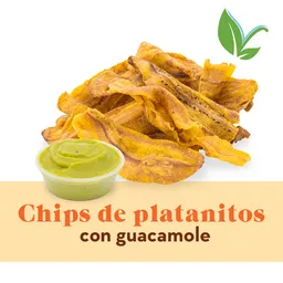 Chips de Plátano Maduro + Guacamole