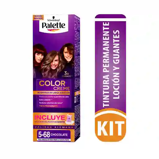 Palette Tinte Permanente para Cabello Color Creme Tono 5-68 Chocolate