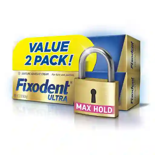 FIXODENT Ultra Adhesivo Dental X 2 Unidades