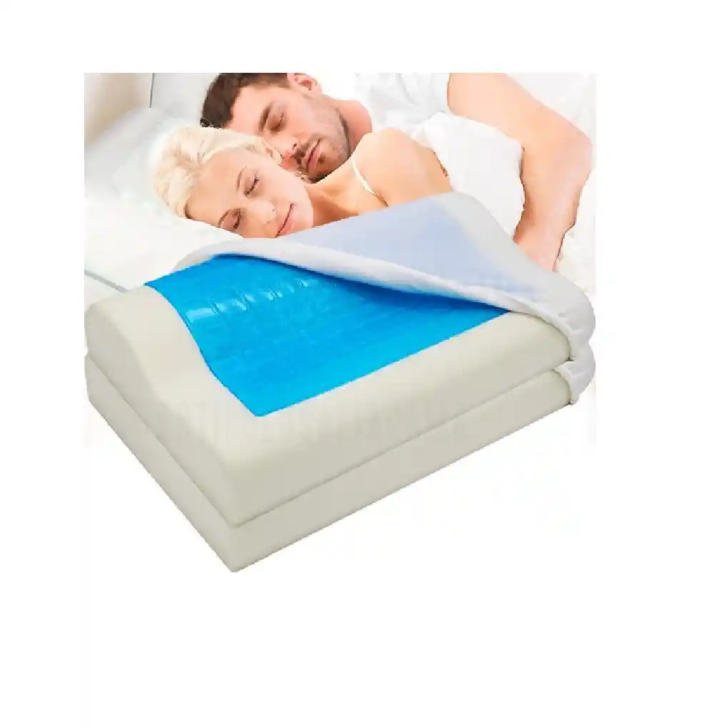 2 Almohadas Memory Gel Duo Ortopédicas Indeformables + Funda