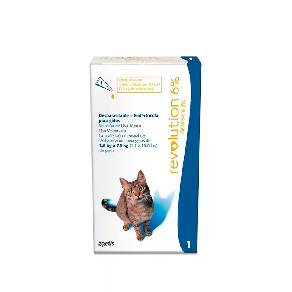 Revolution 6% Para Gatos De 2.6 A 7.5 Kg