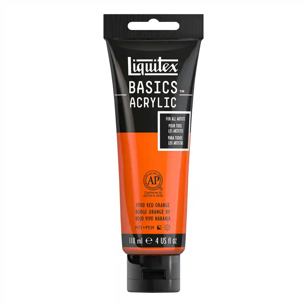 Liquitex Acrilico BASICS 118 ml 620 Rojo Vivo Naranja