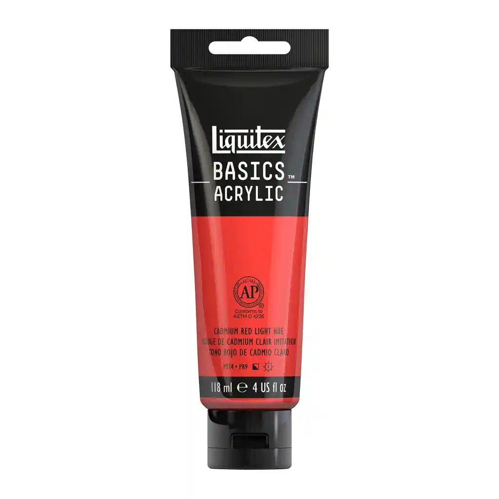 Liquitex Acrilico BASICS 118 ml 510 Tono Rojo de Cadmio Claro