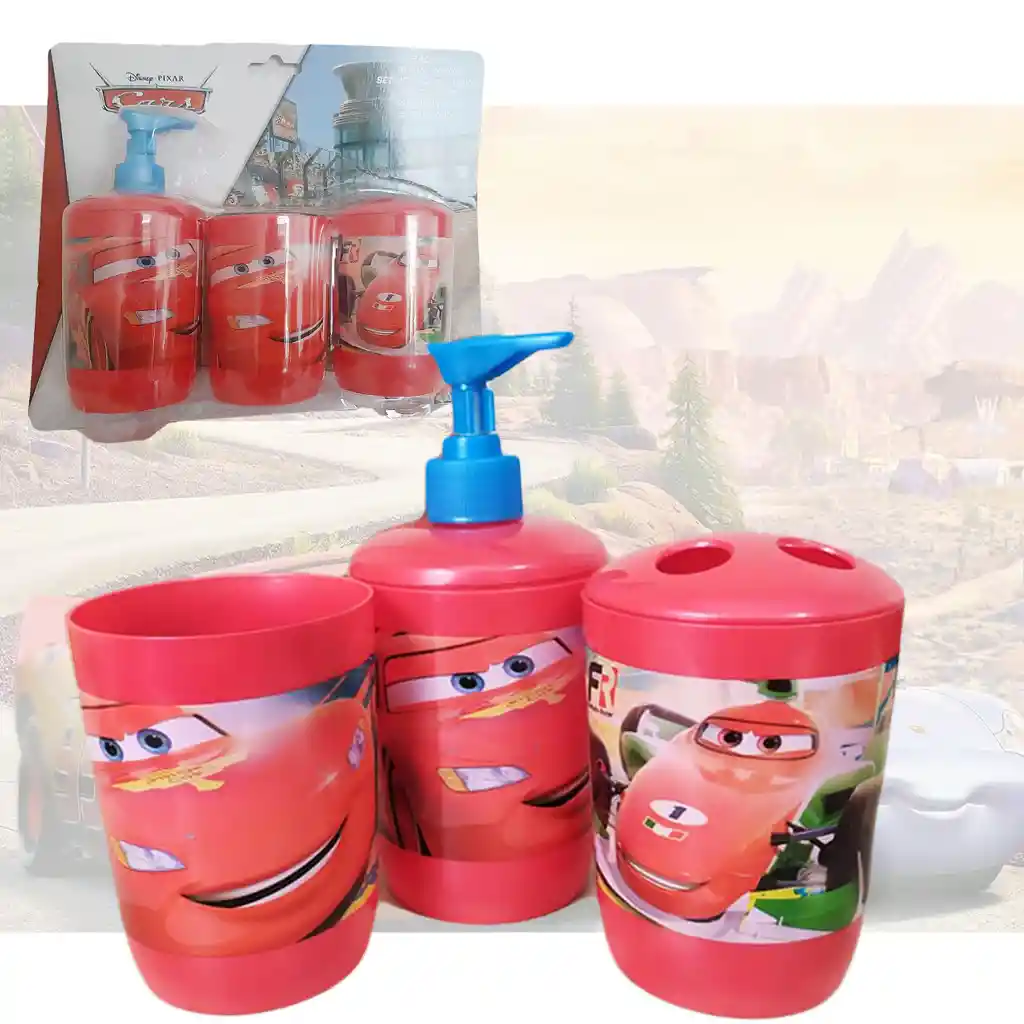 Set Accesorios De Baño Niños Personajes Cars