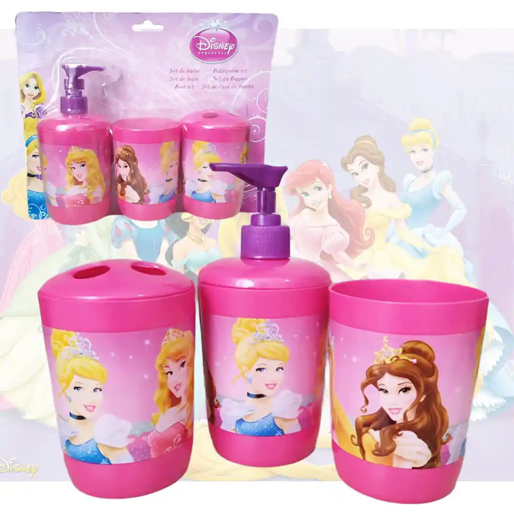 Set Baño Niñas Personaje Princesas