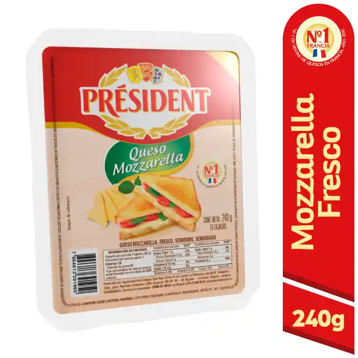 President Queso Mozzarella Fresco Tajado