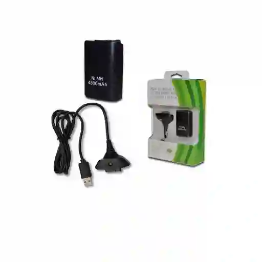 Xbox 360 Kit Carga Y Juega + 4800 Ni-mh Cargador Hasta 35h