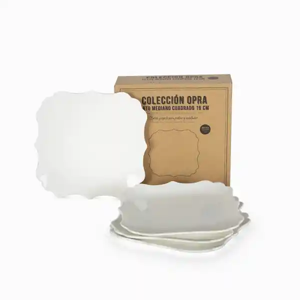 Ambiente Gourmet Plato Mediano Cuadrado Opra 19 cm