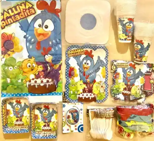 Kit Decoracion Fiesta Infantil cumpleaños La Gallina Pintadita