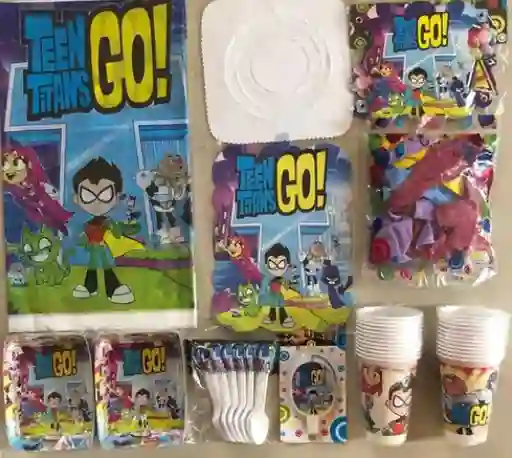 Kit Decoracion Fiesta Infantil cumpleaños Jovenes Titanes