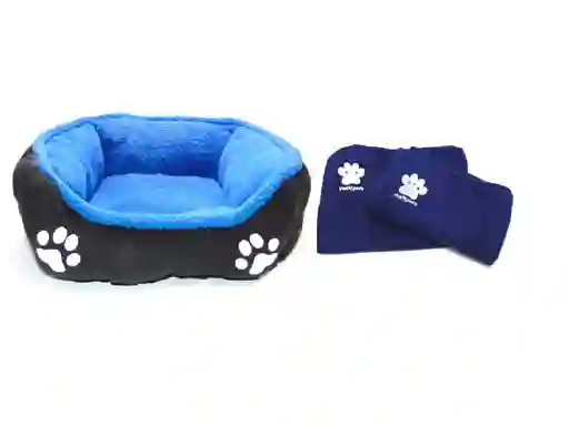 Cama Mediana Doble Faz Para Mascota + Cobija Térmica