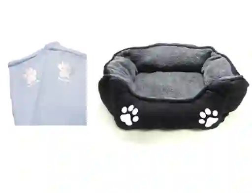 Cama Mediana Doble Faz Para Mascota + Cobija Térmica