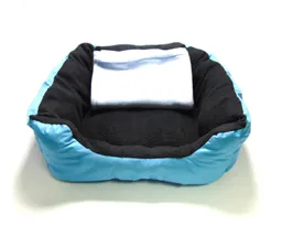 Cama Mediana Para Mascota Color Azul Claro + Cobija Térmica.