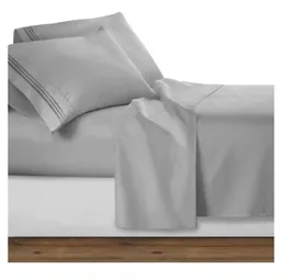 Juego De Sábanas Sencillo Gris Claro Bedlife 1.800 Hilos