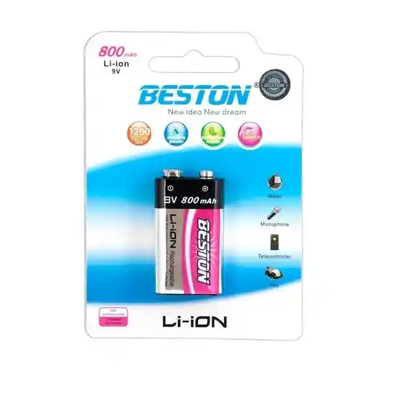 Bateria Pila Recargable 9v Voltios Beston 800mah Cuadrada