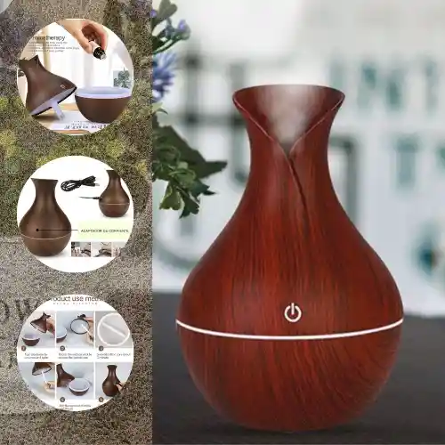 HUMIDIFICADOR  Difusor Tipo Jarron Madera