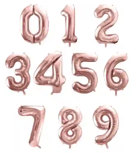 Globos Metalizados Números 40Cm de color oro rosa