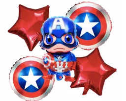 Bouquet de globos bombas metalizados superhéroe Capitan America 
