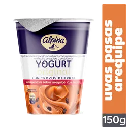 Alpina Yogurt Sabor Arequipe y Uvas Pasas