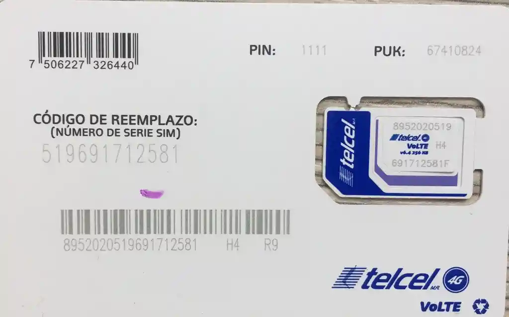 SIM CARD Para México 4GB, Llamadas, Redes y SMS Ilimitados