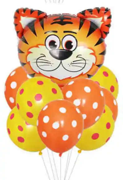 Pcs Set Globos Bouquet Tigre Safari 9