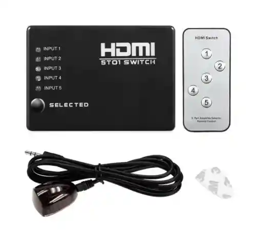 Switch Hdmi St01 Selector 5 Puertos De Entrada + Control