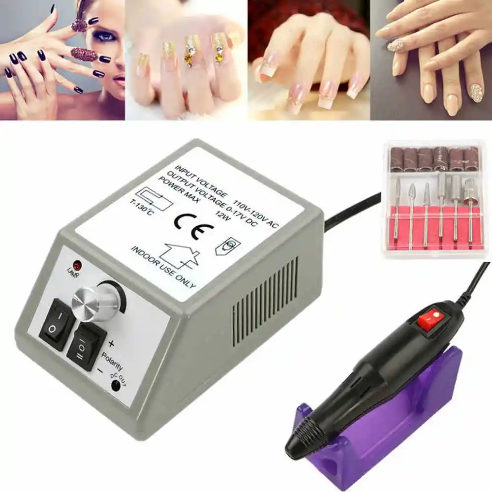 Kit Pulidor De Uñas Electrico Removedor Acrilico Manicure