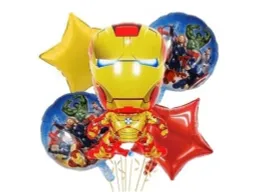  Bouquet  Globos bombas metalizadas De Superhéroe Ironman Marvel