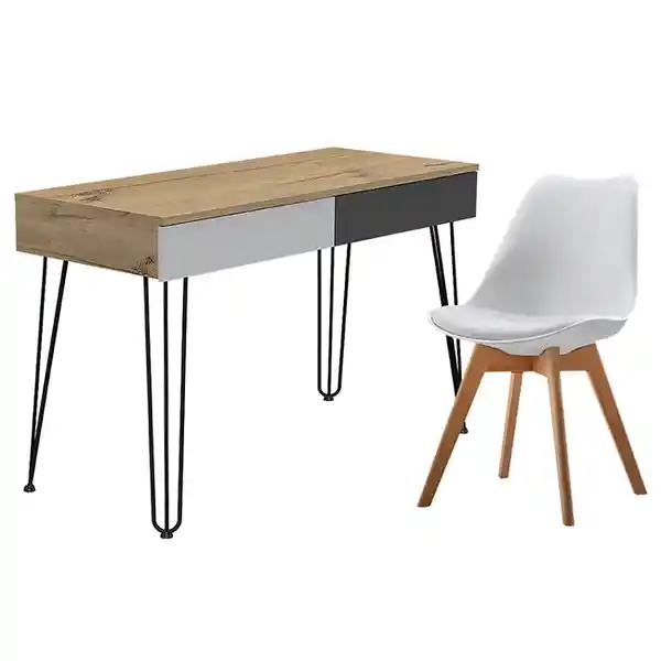 Design Ekm Escritorio Humus Y Silla Milano Blanco