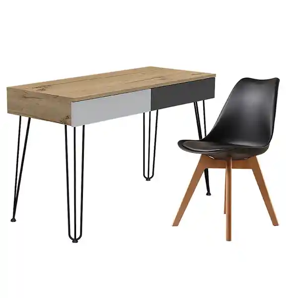 Design Ekm Escritorio Humus Y Silla Milano Negro