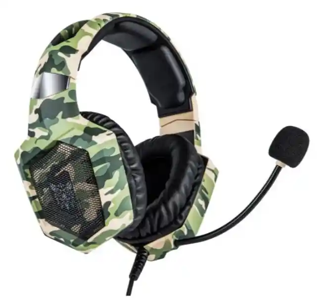 audifonos auriculares Diadema gamer K8 Verde camuflada