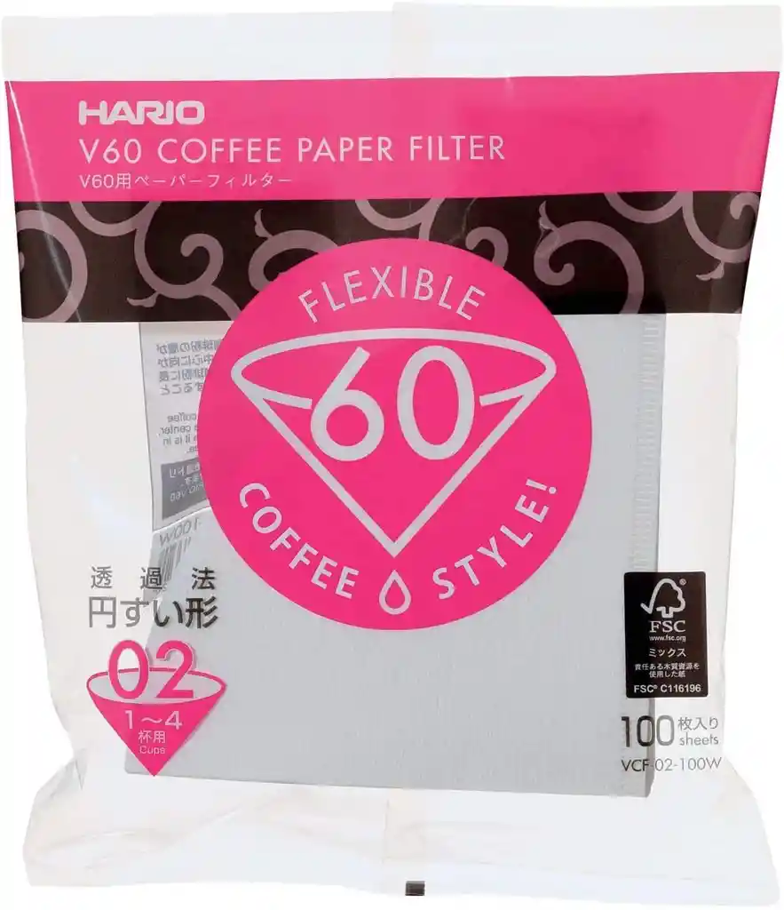 Filtros de papel para café V60 02 x1 paquete - Hario Blanco