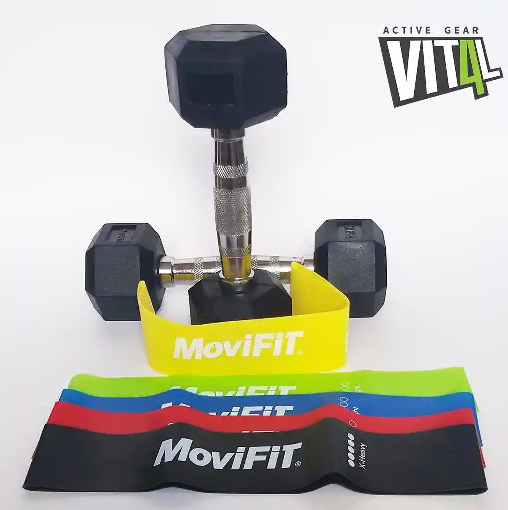 Movifit Combo Mancuernas 2.5Kg + Set Bandas 5 Niveles