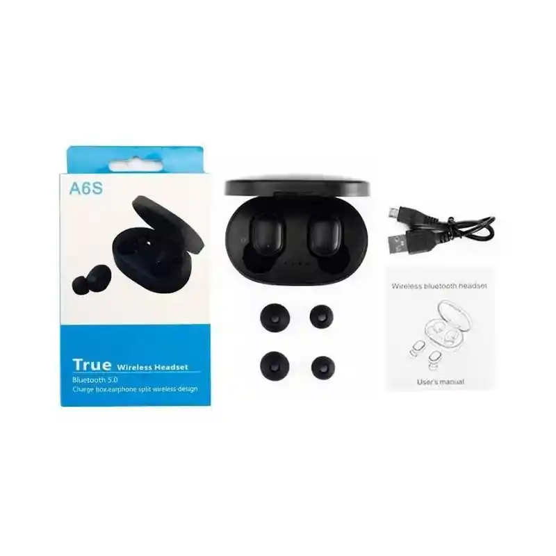 mini audifonos a6s bluetooth 5.0 TWS airdots caja de carga