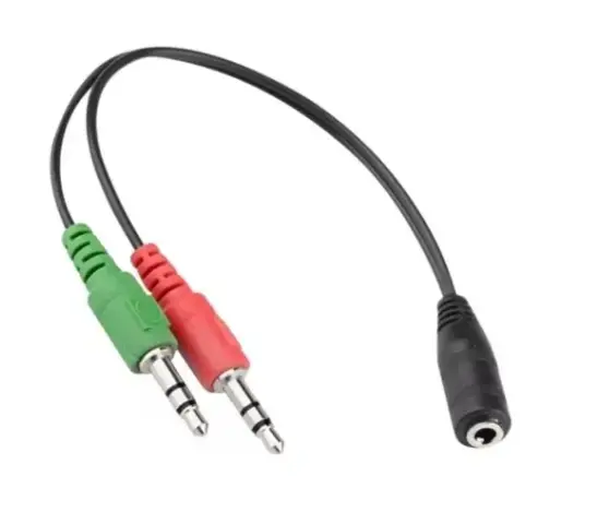 Cable Divisor De Audio Triestereo 2 Machos A 1 Hembra 3.5 Mm