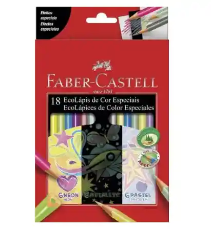 Faber Castell Colores Eco X18U - 6Neon+6Metalizados+6Pastel