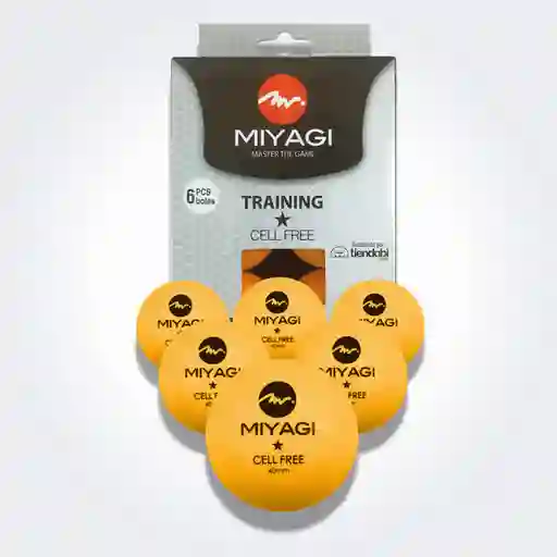 Bolas Para Ping Pong Miyagi X6 Und Naranja 1 Estrella