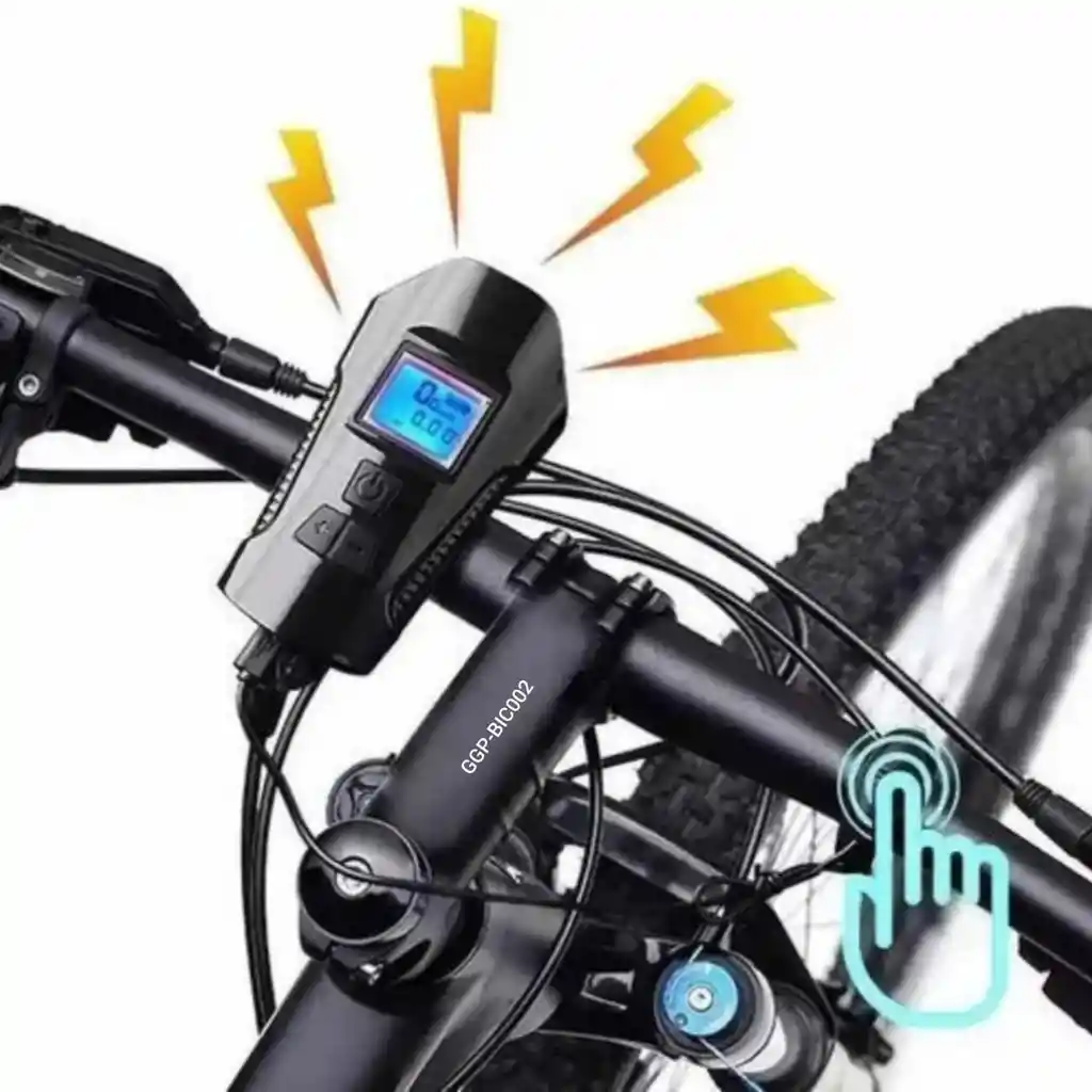 Linterna Para Bicicleta Con Velocimetro Y Pito Recargable