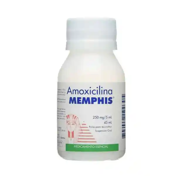 Amoxicilina 250mg/5ml 45ml | Polvo | Memphis | Unidad | Oral
