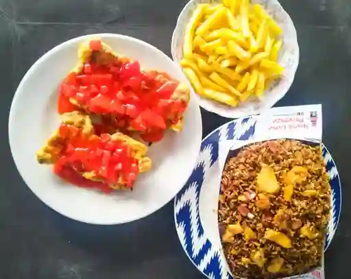 Combo familiar arroz chino y cerdo agridulce