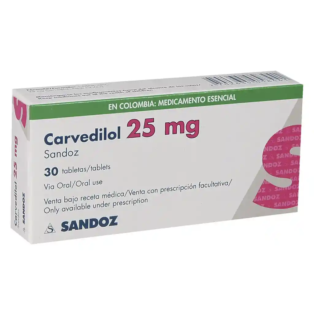 Sandoz Carvedilol 25Mg | Tableta | | Unidad | Oral